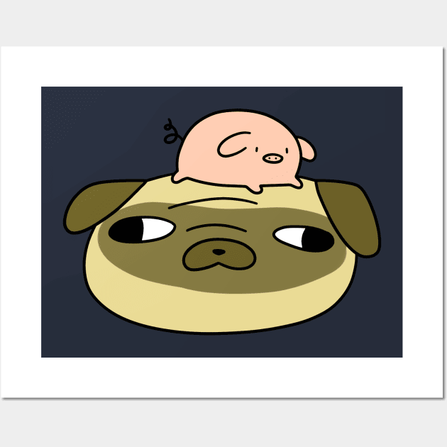 Pug Face and Mini Pig Wall Art by saradaboru